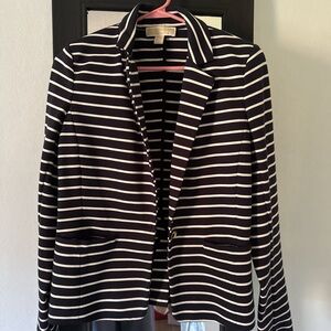Michael Kors Navy and White Striped Blazer